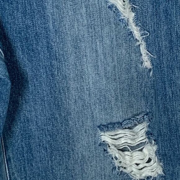 Rachel Roy Straight Ankle Jeans Size 32 High Rise Ripped Blue Denim - Picture 7 of 9